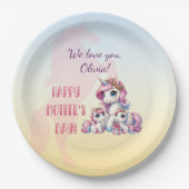 Mother's Day Unicorn-Themed Party Pappteller (Vorderseite)