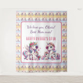 Mother's Day Unicorn-Themed Party Wandteppich (Vorderseite)