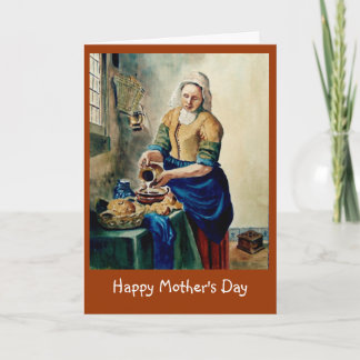 Mother's Day: Vermeer's "Kitchen Maid", Watercolor Karte