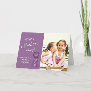 Mother's Day World's Best Mama Custom Foto & Name Karte
