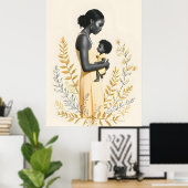 Mother's Embrace – Unconditional Love in Bloom Poster (Heimbüro)