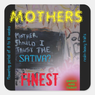 MOTHERS FINEST SATIVA QUADRATISCHER AUFKLEBER