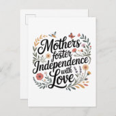 Mothers Foster Independence With Love Ankündigungspostkarte (Vorne/Hinten)