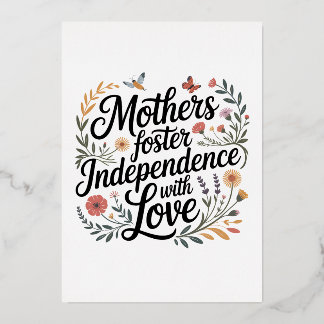 Mothers Foster Independence With Love Folien Feiertagskarte