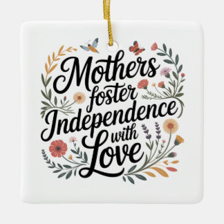 Mothers Foster Independence With Love Keramikornament