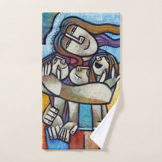 Mothers Hug - Contemporary Cubist Artistic Hand To Handtuch