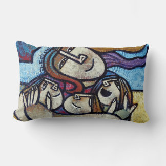 Mothers Hug - Contemporary Cubist Lumbar Pillow Lendenkissen