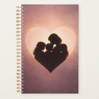 Mother's Love – Mom of 3 Children Heart Silhoue Planer