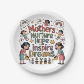 Mothers Nurture Hope And Inspire Dreams Pappteller (Vorderseite)