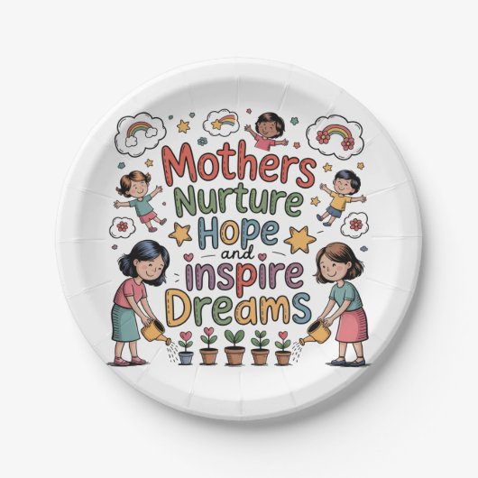 Mothers Nurture Hope And Inspire Dreams Pappteller (Vorderseite)