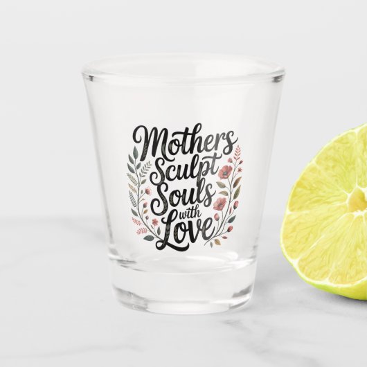 Mothers Sculpt Souls With Love Schnapsglas (Vorderseite)