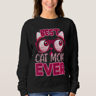 Motheru2019s Tag Beste Katze Mama je Brille Meme Q Sweatshirt