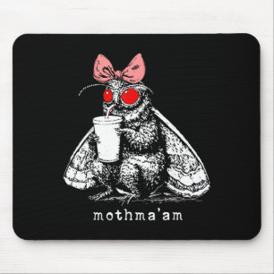 Mothmaam Lustiger Mothman trinkt Kaffee Cryptid Mousepad