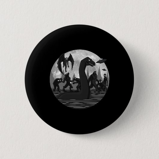 Mothman Bigfoot Loch Ness Monster Außerirdischen U Button (Vorderseite)