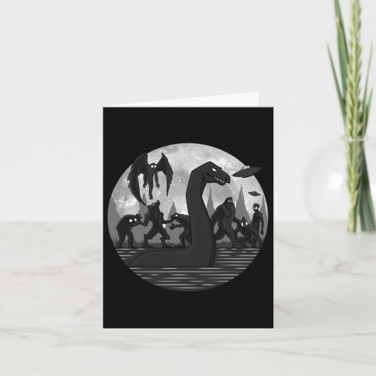 Mothman Bigfoot Loch Ness Monster Außerirdischen U Karte (Vorderseite)