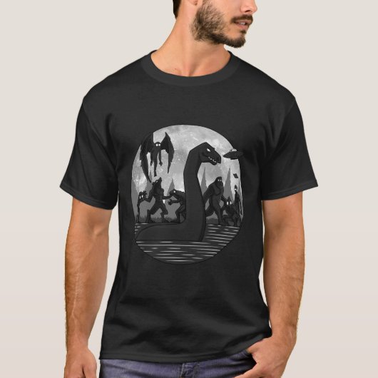 Mothman Bigfoot Loch Ness Monster Außerirdischen U T-Shirt (Vorderseite)