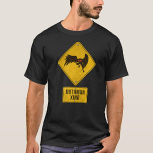 Mothman Crossing Sign Yellow Mothman Xing Sign T-Shirt