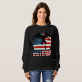 Mothman Cryptid 4. Juli Amerikanische Flagge Sweatshirt (Vorne ganz)