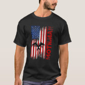 Mothman Cryptid Cryptozoology American Flag T-Shirt (Vorderseite)