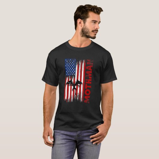 Mothman Cryptid Cryptozoology American Flag T-Shirt (Vorne ganz)