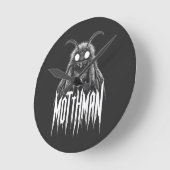Mothman Cryptid Horror Gothic Paranormal Creature  Runde Wanduhr (Winkel)