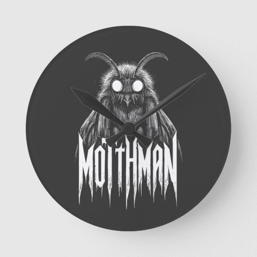 Mothman Cryptid Horror Gothic Paranormal Creature  Runde Wanduhr (Vorderseite)