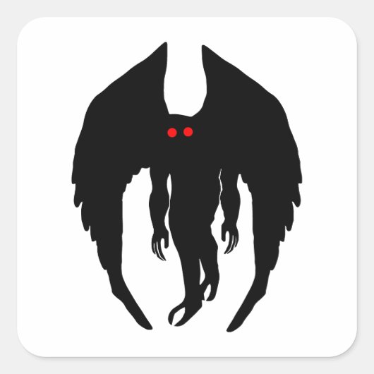 Mothman Cryptid Quadratischer Aufkleber (Vorderseite)