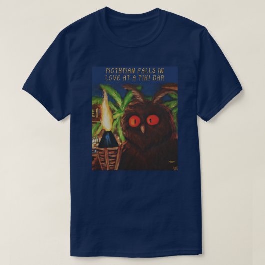 Mothman fällt in Liebe an einer Tiki-Bar T-Shirt (Design vorne)