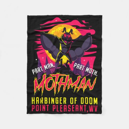 Mothman Fun Cryptid Harbinger Part Man Part Moth Fleecedecke (Vorderseite)
