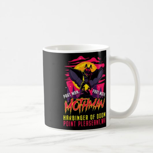 Mothman Fun Cryptid Harbinger Part Man Part Moth Kaffeetasse (Rechts)
