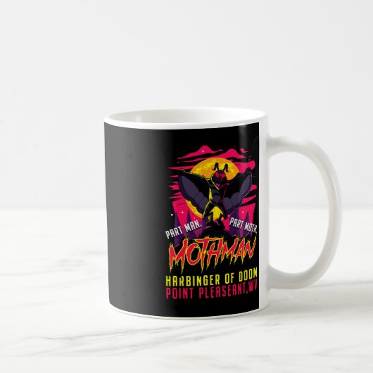 Mothman Fun Cryptid Harbinger Part Man Part Moth Kaffeetasse (Rechts)
