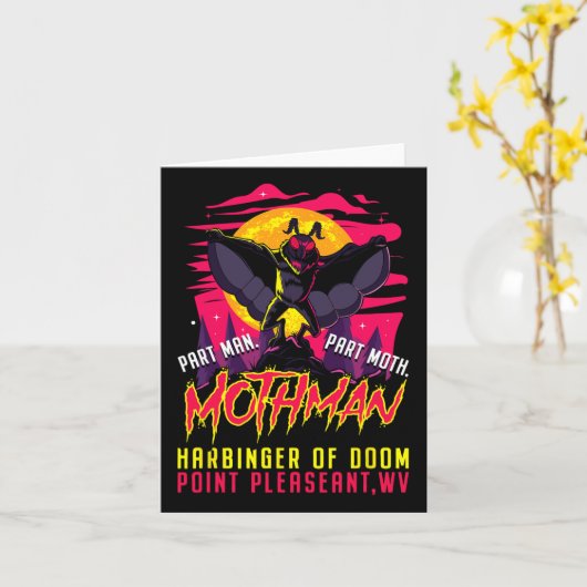 Mothman Fun Cryptid Harbinger Part Man Part Moth Karte (Gelbe Blume)