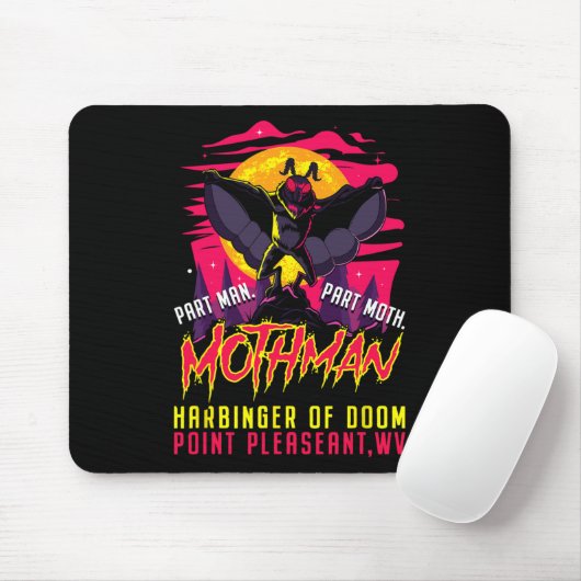 Mothman Fun Cryptid Harbinger Part Man Part Moth Mousepad (Mit Mouse)