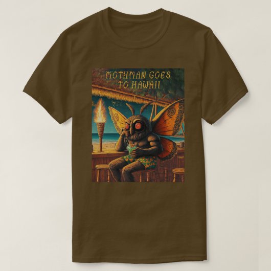 Mothman geht nach Hawaii T-Shirt (Design vorne)