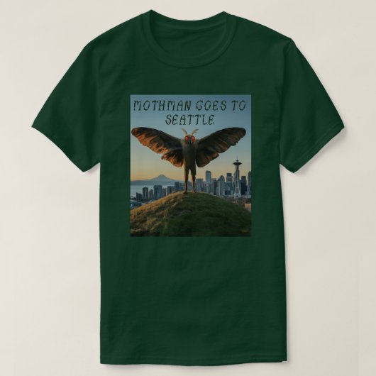 Mothman geht nach Seattle T-Shirt (Design vorne)