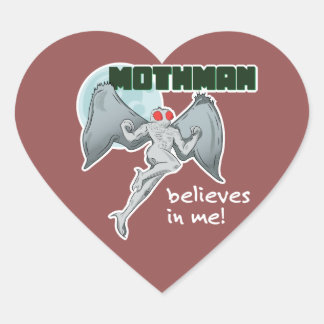 Mothman glaubt an mich! | Punkt angenehm, WV Herz-Aufkleber