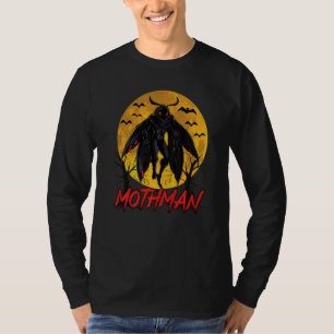 Mothman Halloween Dunkelmond mit Fledermäusen Okku T-Shirt