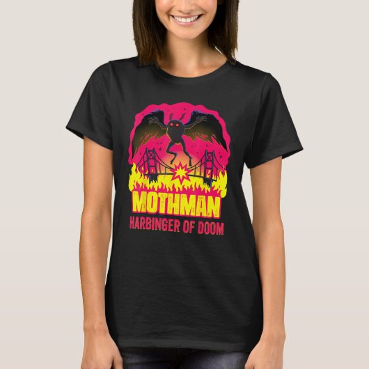 Mothman Harbinger von Doom Folklore Creepy Cryptid T-Shirt (Vorderseite)