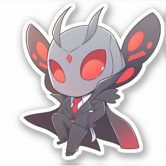Mothman in einem Anzug Aufkleber (Vorderseite)