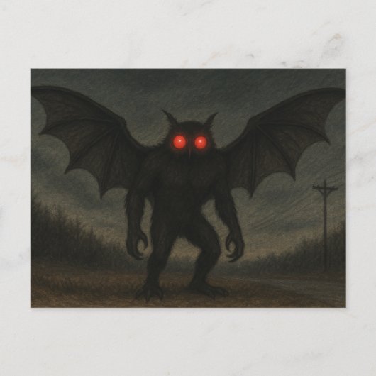 Mothman-Kryptid-Postkarte Postkarte (Vorderseite)