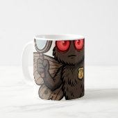 Mothman-Meme-Untersuchung Kaffeetasse (Vorderseite Links)