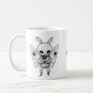 Mothman mit Blume Creepy Niedlich Goth individuell Kaffeetasse
