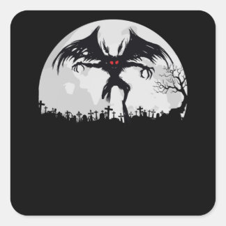 Mothman Moon Cryptid Point Pleasant Gift Quadratischer Aufkleber