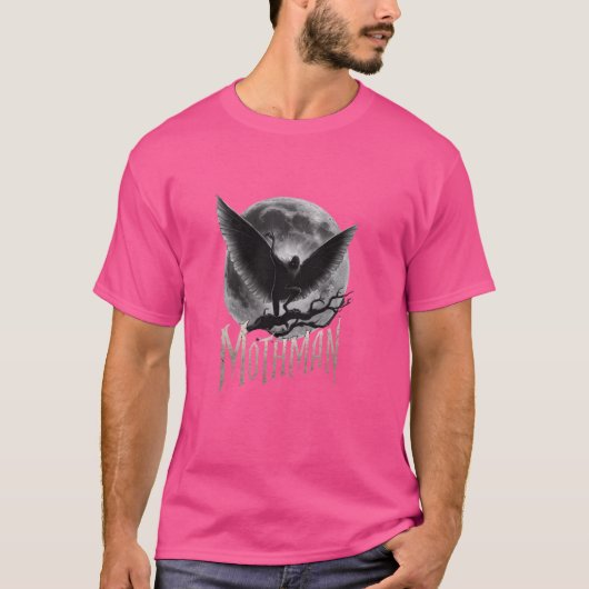 Mothman Mythisches Moonlit Design T-Shirt (Vorderseite)