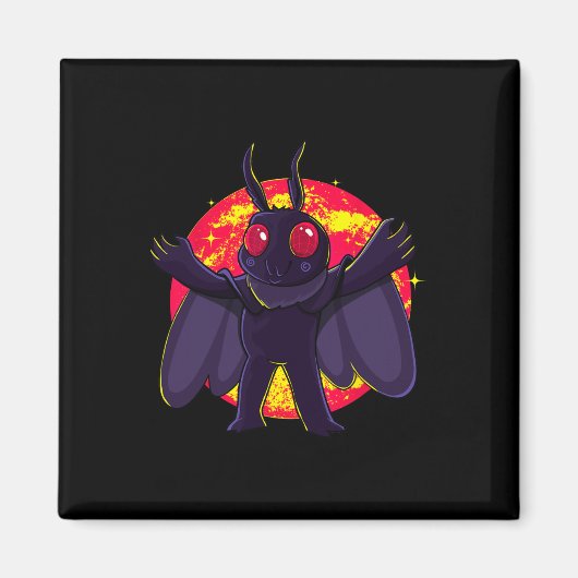 Mothman Niedlich Cryptid Creatures Point Pleasant  Magnet (Vorne)