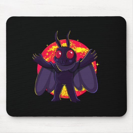 Mothman Niedlich Cryptid Creatures Point Pleasant  Mousepad (Vorne)
