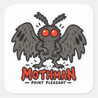 Mothman Point Pleasant WV Kryptiden-Aufkleber Quadratischer Aufkleber