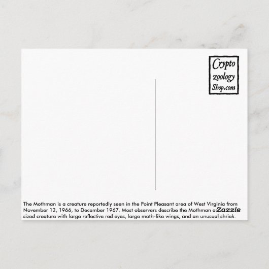 Mothman Postcard Postkarte (Rückseite)