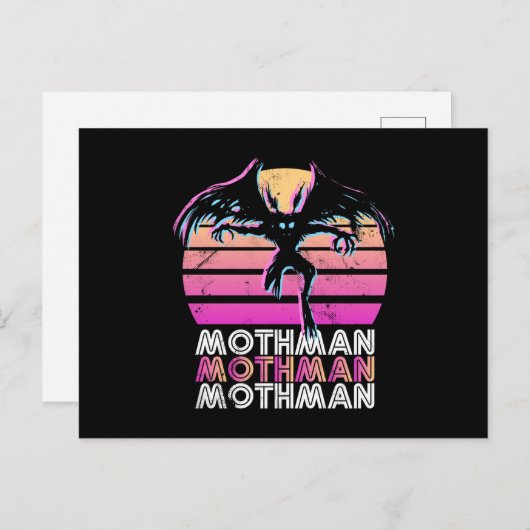 Mothman Retro 80er thematisch Geschenk Postkarte (Vorne/Hinten)