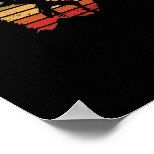 Mothman Retro Sunset Cryptid Creature Poster (Ecke)